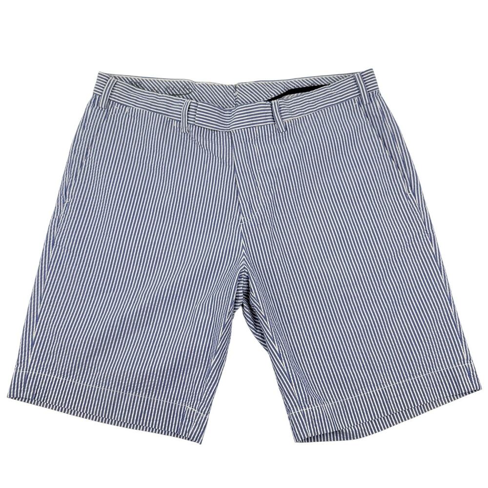 Polo Ralph Lauren Seersucker Shorts Blue White Stripe 34 Bleecker Nautical